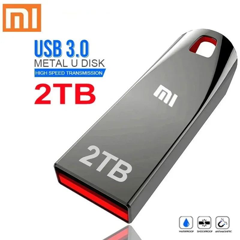 USB 2 TERABYTE Metal  3.0 Flash Drives High Speed Pendrive 1TB 512GB Usb Drive Portable SSD Memoria Usb Flash Disk TYPE-C Adapter