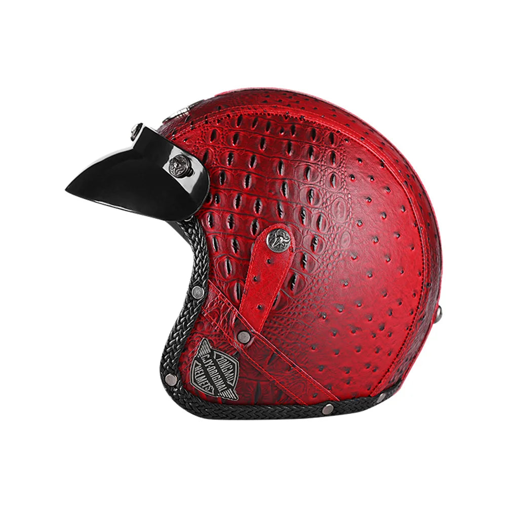 Casco Certificado Retro Abierto para Moto - Estilo Clásico Vintage, Certificado DOT, Ideal para Verano