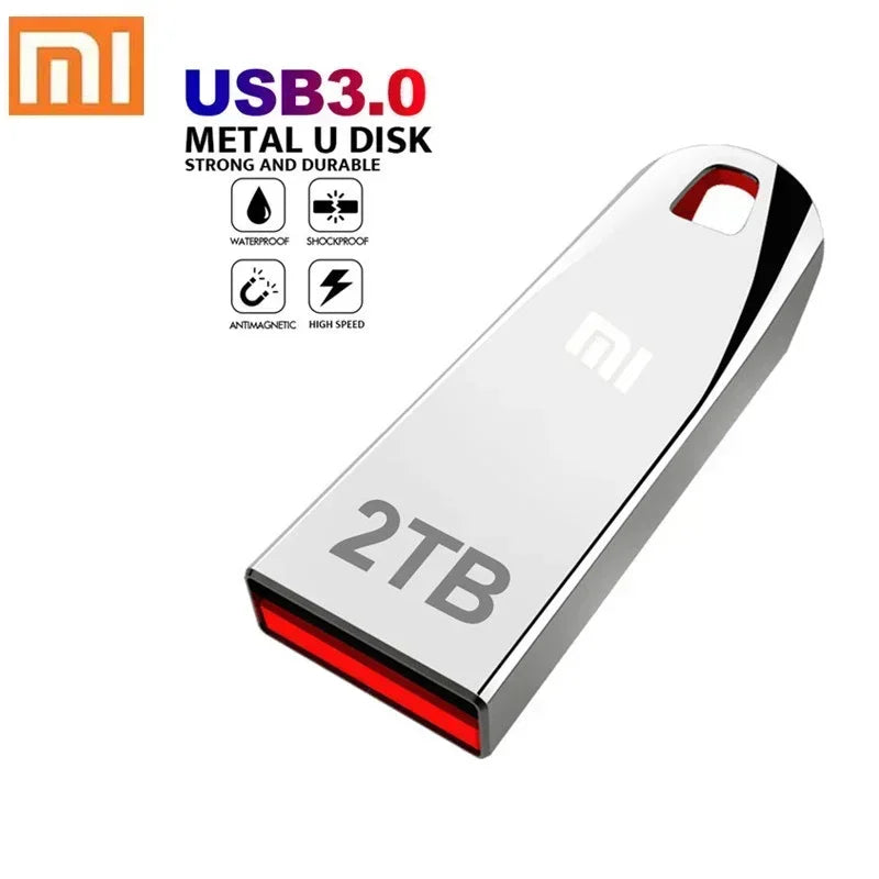 USB 2 TERABYTE Metal  3.0 Flash Drives High Speed Pendrive 1TB 512GB Usb Drive Portable SSD Memoria Usb Flash Disk TYPE-C Adapter