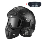 Casco Certificado Retro Abierto para Moto - Estilo Clásico Vintage, Certificado DOT, Ideal para Verano